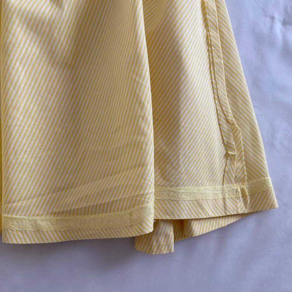 VTG Sue Brett 1960s yellow striped cotton A-line dress Women's Small pleats - Picture 12 of 13